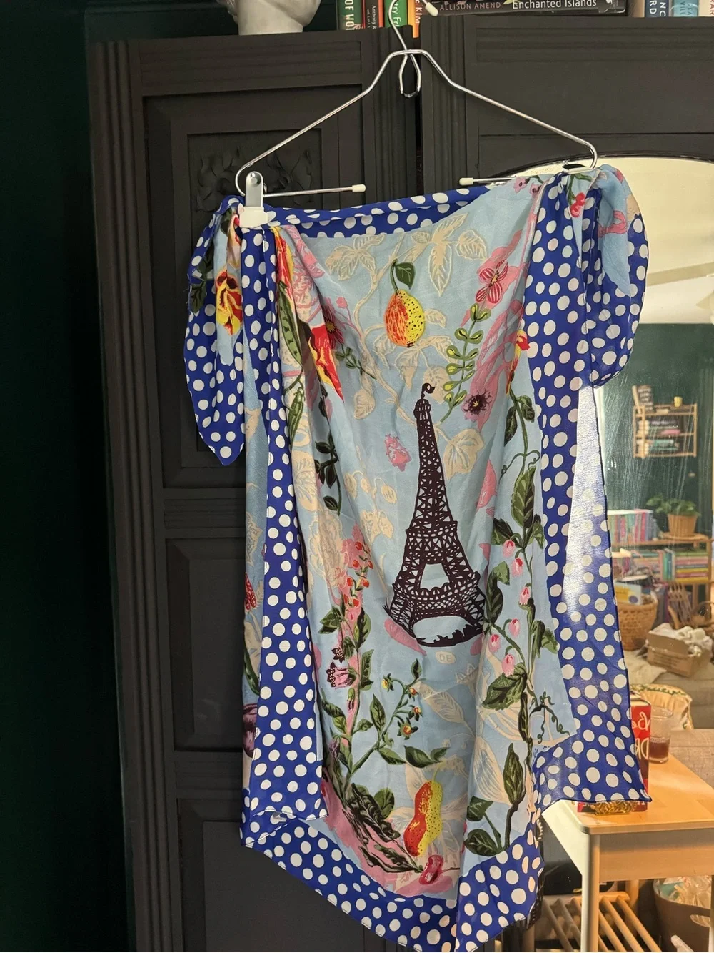 Nathalie Leté Silk Scarf - Paris Jardin (Blue not Peach)